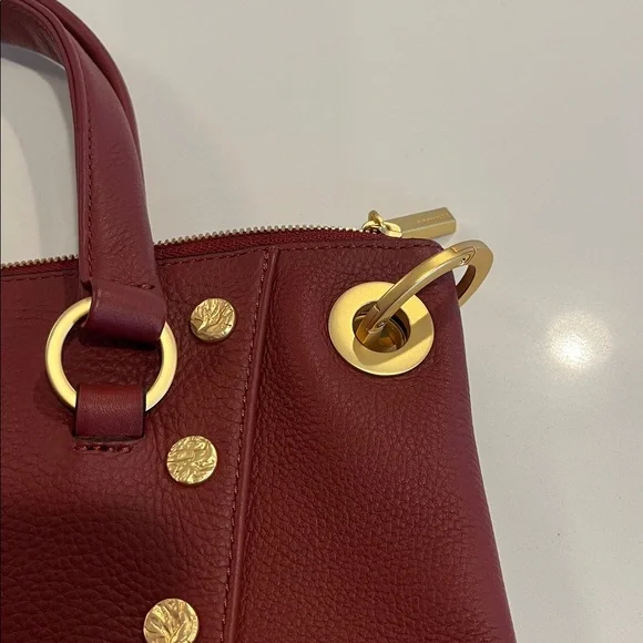 New HAMMITT Daniel Medium Pomodoro Leather Gold Studded SatchelBag MISSING STRAP - Picture 15 of 16